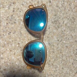 Le Specs Blue and Tan Aviator Glasses